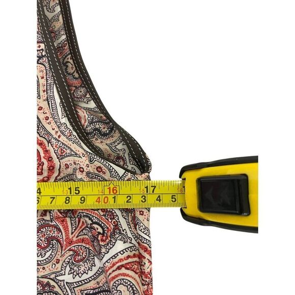 Massimo Dutti Mini Tank Silk Dress EU 36 US 4 Red Paisley V-neck 6603/843 NWT - Picture 13 of 16